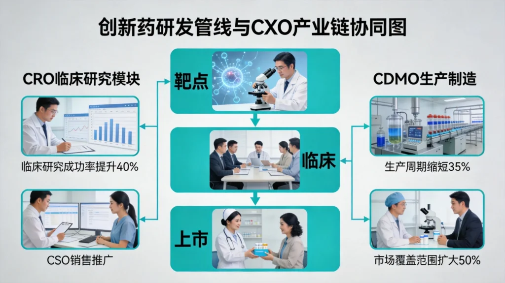 创新药产业链全景图谱，CXO赋能研发到商业化全链条