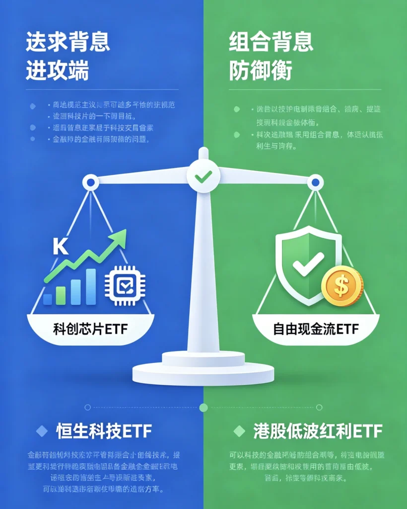 一张解释跨市场哑铃型 ETF 配置的插图