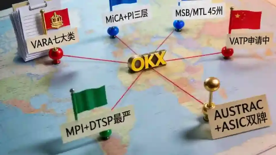 OKX六法域全球合规地图