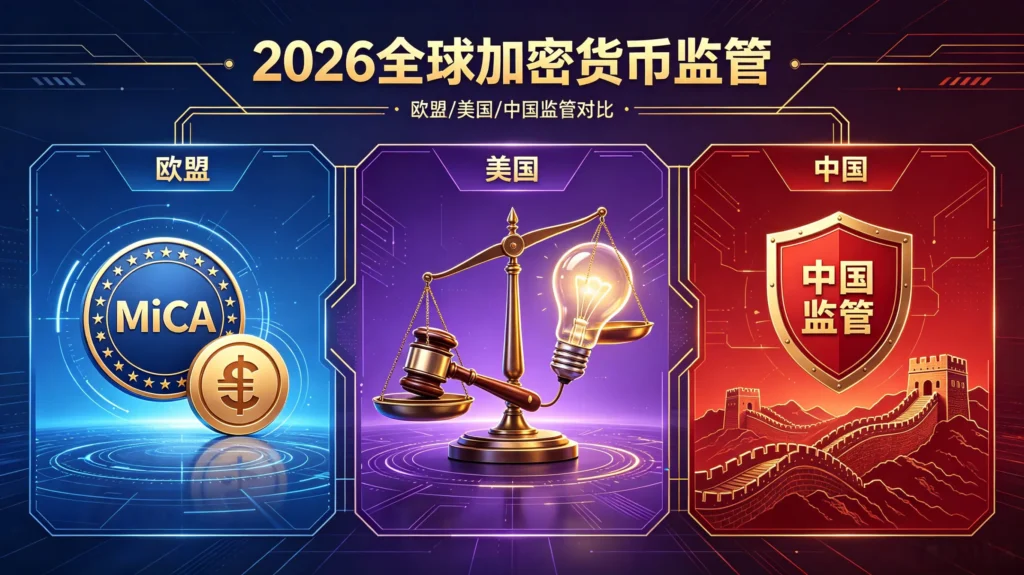 一张关于欧盟、美国、中国三大监管巨头的插图