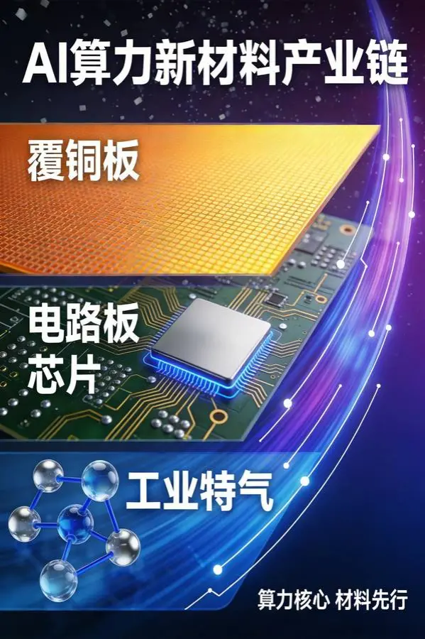 AI算力新材料产业链投资机遇：覆铜板到工业特气的万亿赛道