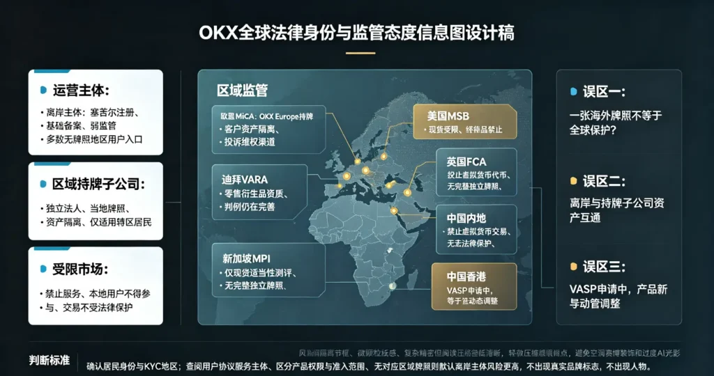 离岸主体 — 区域持牌 — 受限市场